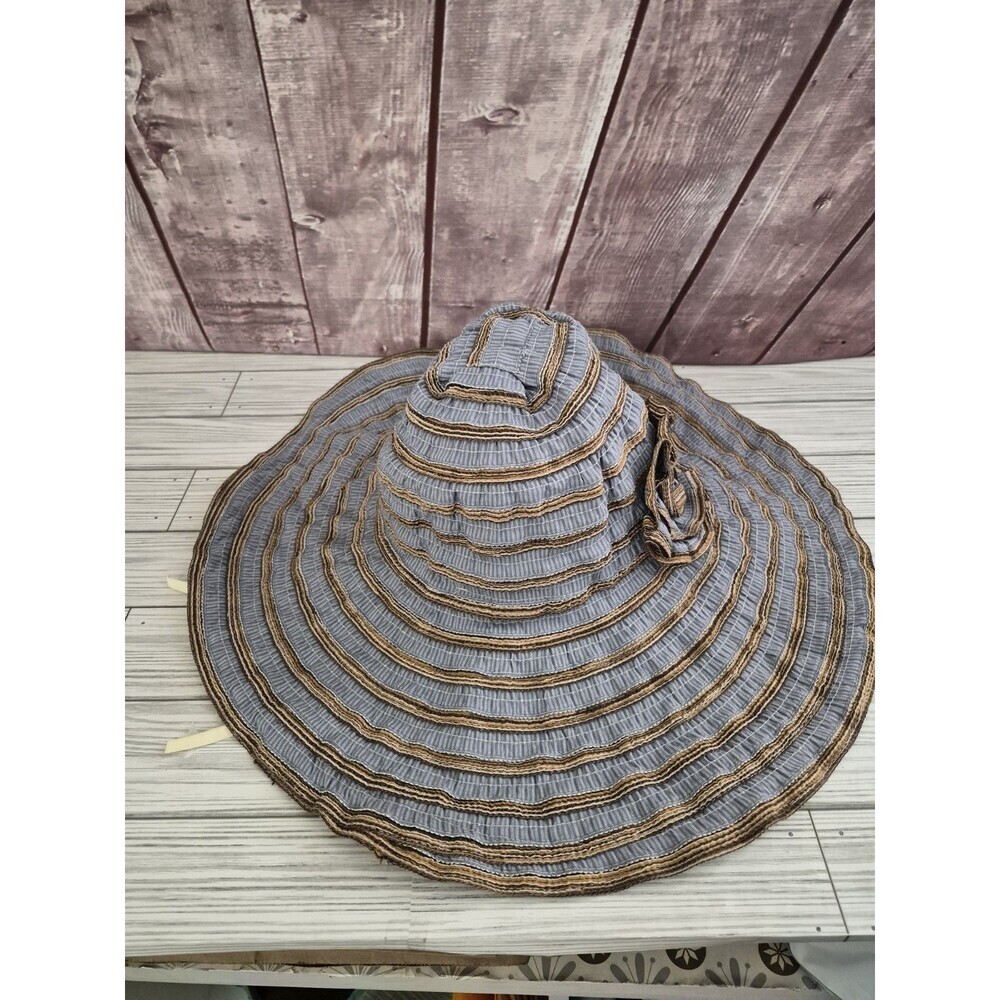 Milani Ruffle Floral Boho Womens Summer Beach Hat Forbusite Bell-shaped Hat - Picture 4 of 8